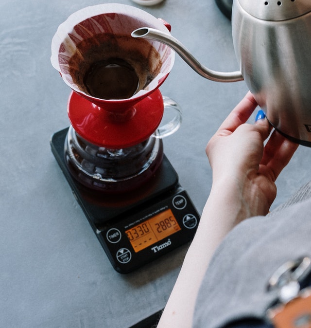 goldstruck red dripper pour over scale